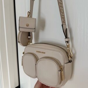 Michael Kors Beige Crossbody Bag with Pouches